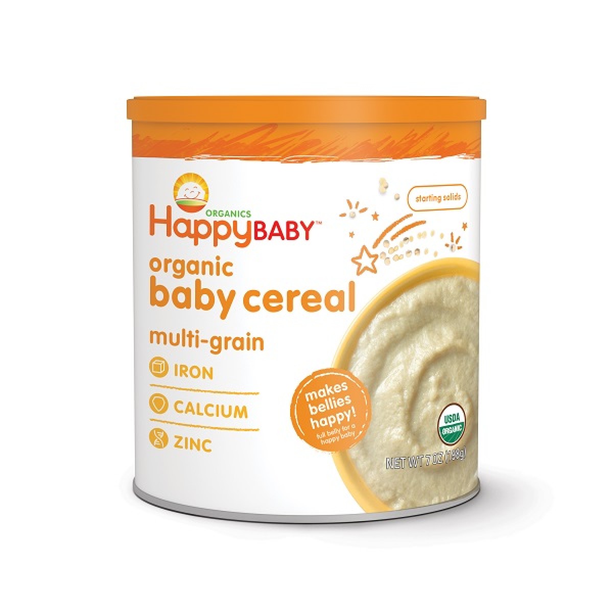 Happy Baby Organic Baby Cereal - Multi-Grain / Oatmeal  198gm