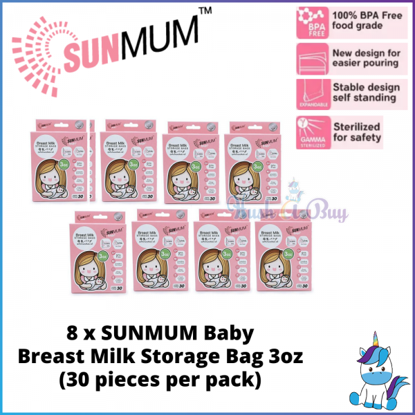 [8boxes] SUNMUM Baby Breast Milk Storage Bag 3oz 30 pieces per box